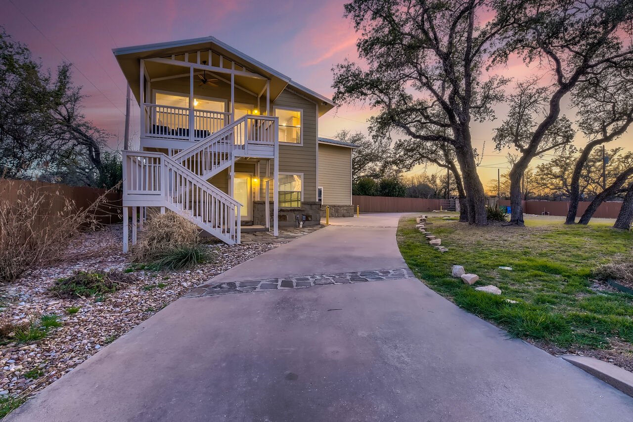 The exterior of this Austin rental property